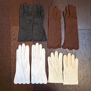 Vintage Max Mayers / Duchess Glove Lot (Cream, Black & Brown)